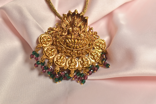 Divine Lakshmi Coin Pendant Necklace