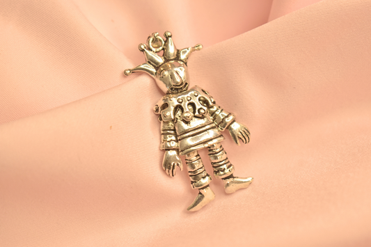 Silver Jester Pendant with Crown Detail